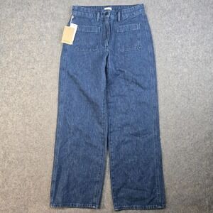Aritzia Wilfred‎ Free Adrift High Rise Wide Leg Jeans Womens 8 Blue Sailor NEW